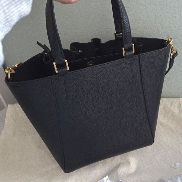 Tory Burch McGraw Dragonfly Tote/ Crossbody Bag BLACK/GOLD - Picture 6 of 8